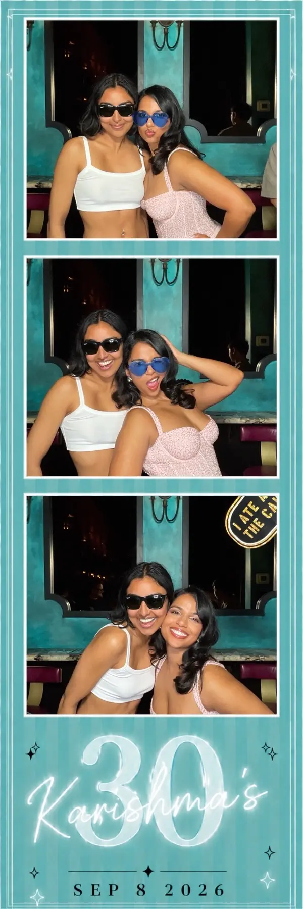 Custom 2×6 photo strip from a colorful 30th birthday celebration, design 3