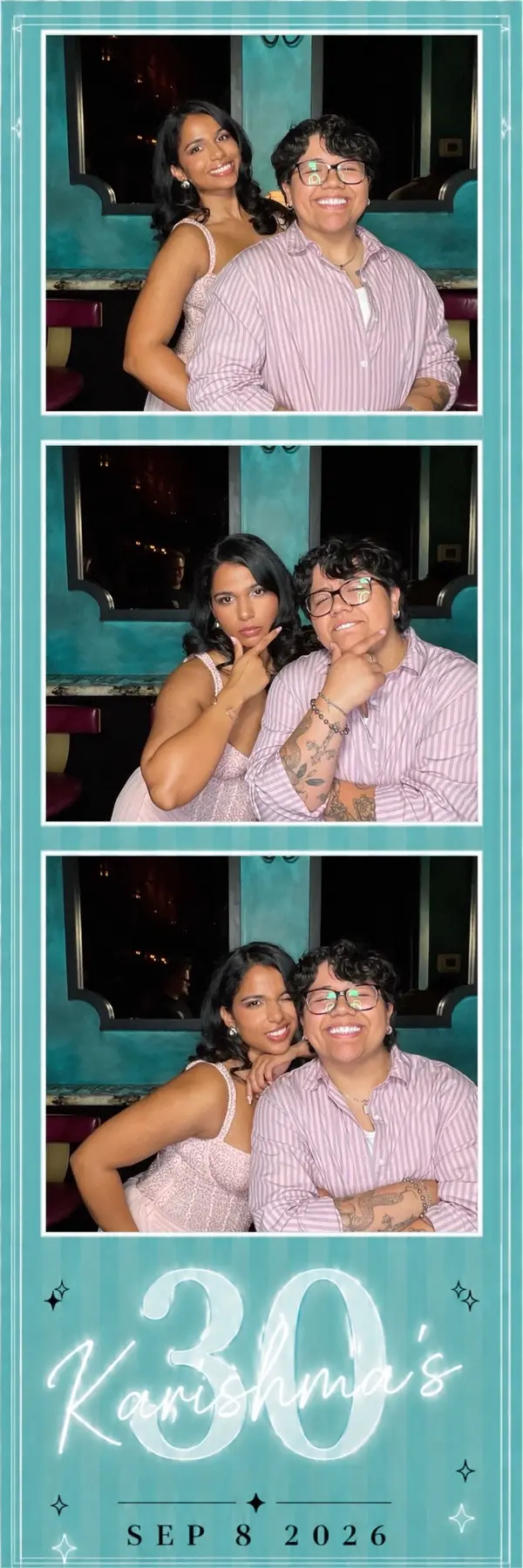 Custom 2×6 photo strip from a colorful 30th birthday celebration, design 7